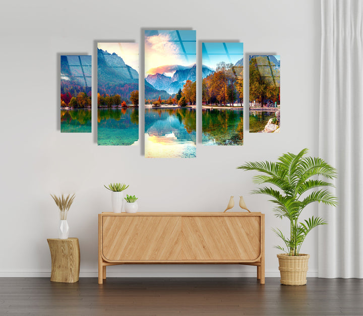 Mountains & Lake Jasna Glass Wall Art, art glass wall art, glass wall art pictures