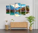 Set of 5 Nature View Tempered Glass Wall Art