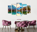 Set of 5 Nature View Tempered Glass Wall Art