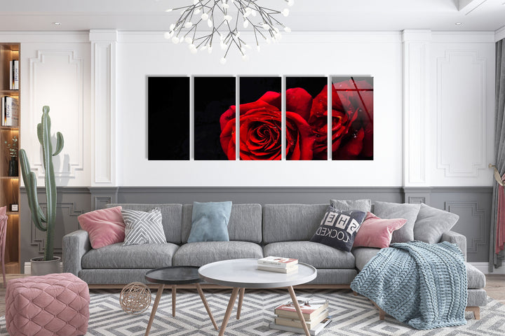 Red Rose Close-Up Glass Wall Art, Glass Printing Wall Art, Print photos on glass