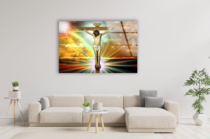 Jesus Christian Art Wall Art on Glass Pieces