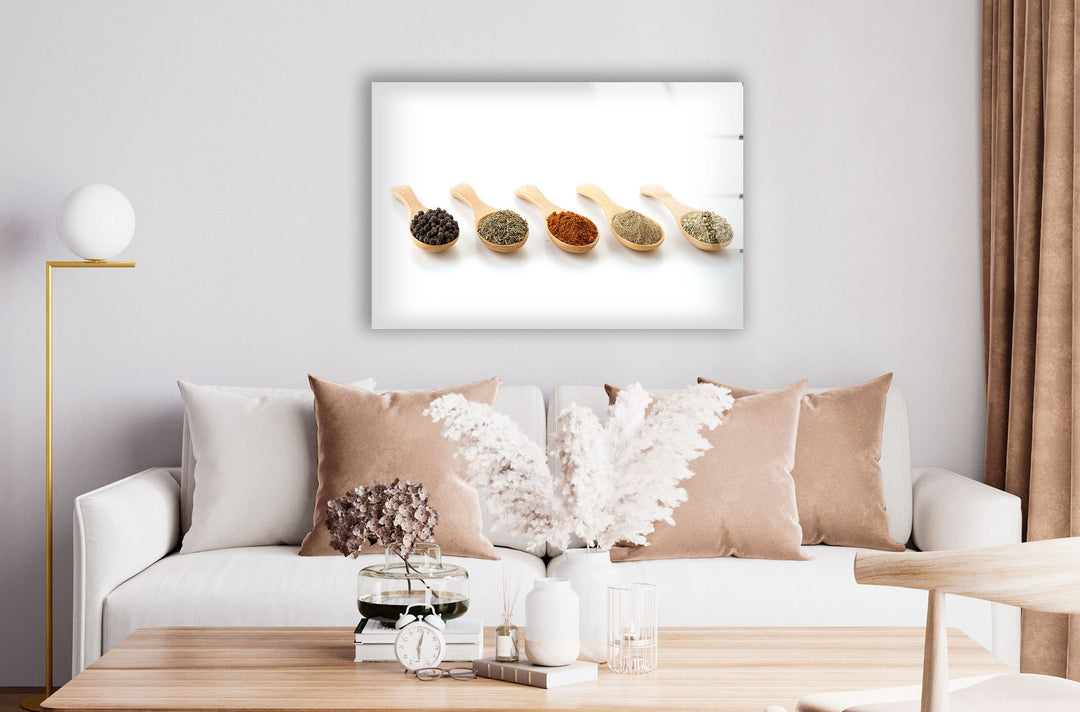 Kitchen Spices Glass Wall Art, glass image printing, glass prints from photos