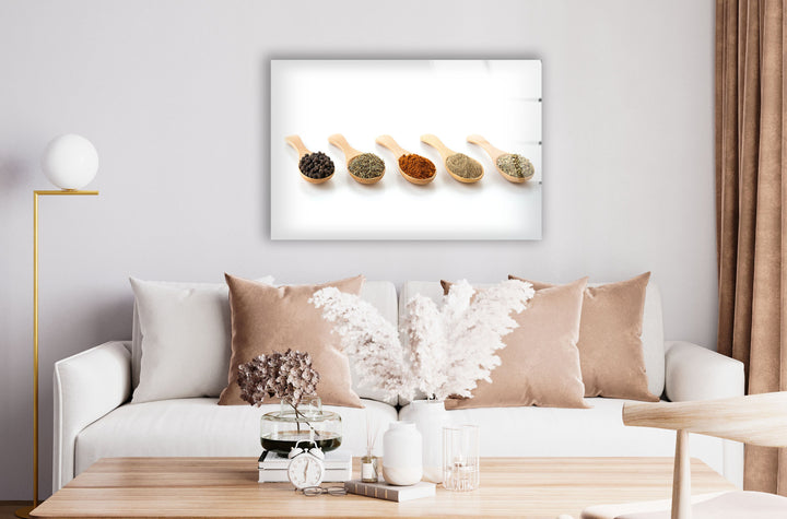 Kitchen Spices Glass Wall Art, glass image printing, glass prints from photos