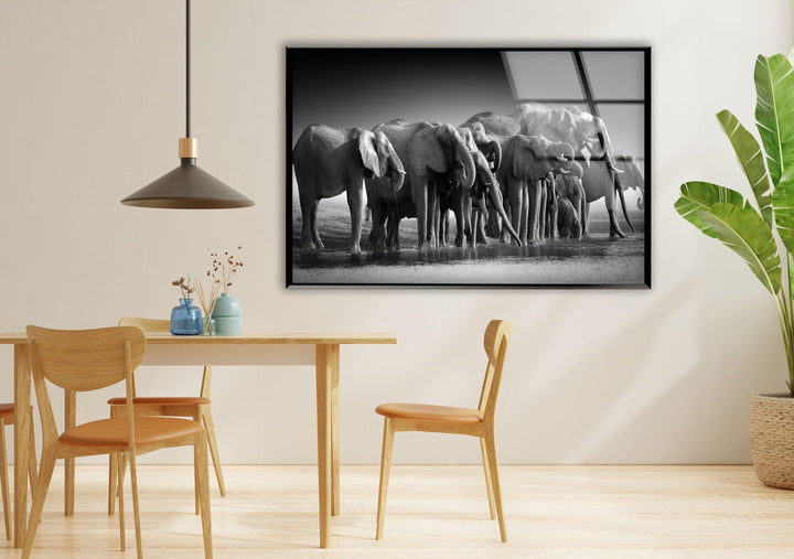 Elephant Group Glass Wall Art art glass wall art, glass wall art pictures