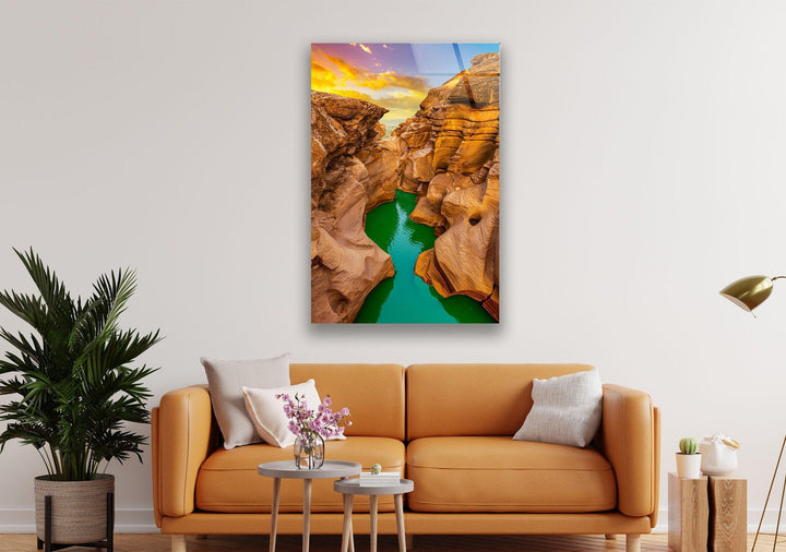 River Between The Canyon Glass Wall Art custom glass pictures, glass art prints