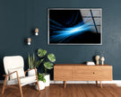 Abstract Futuristic Blue Glass Wall Art