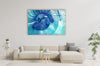 Abstract Blue Circles Glass Wall Art, print on glass, glass printed photos