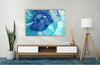 Abstract Blue Circles Glass Wall Art, glass printing Wall art, tempered glass art