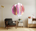 2 Piece Pink Abstract Tempered Glass Wall Art