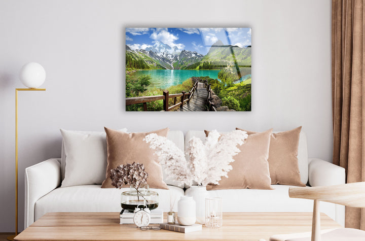 Caucasian Mountain Glass Wall Art print on glass, glass printed photos