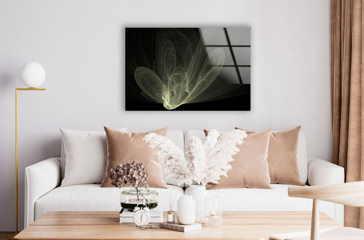 Fractal Xray Flower Glass Wall Art, large glass photo prints, glass wall photos