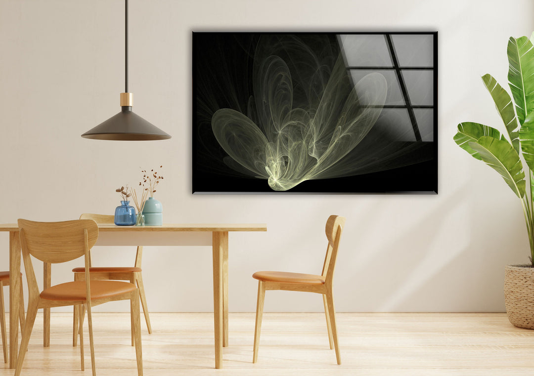 Fractal Xray Flower Glass Wall Art, print on glass, glass printed photos