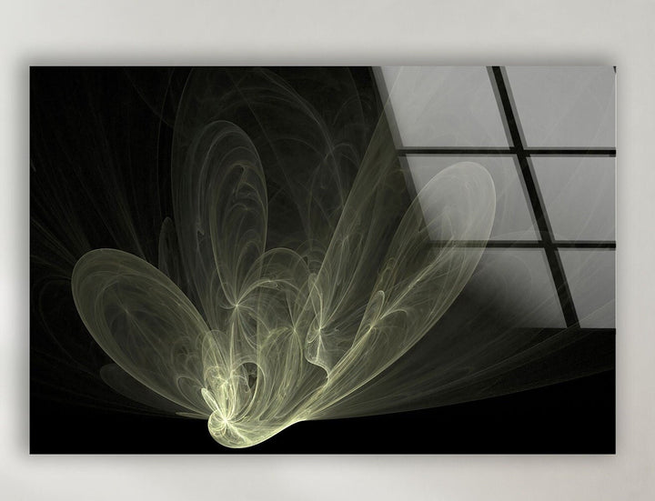 Fractal Xray Flower Glass Wall Art, Print On Glass, Glass Art Prints