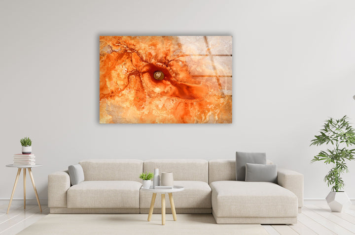 Orange Marbled Glass Wall Art, art glass wall art, glass wall art pictures