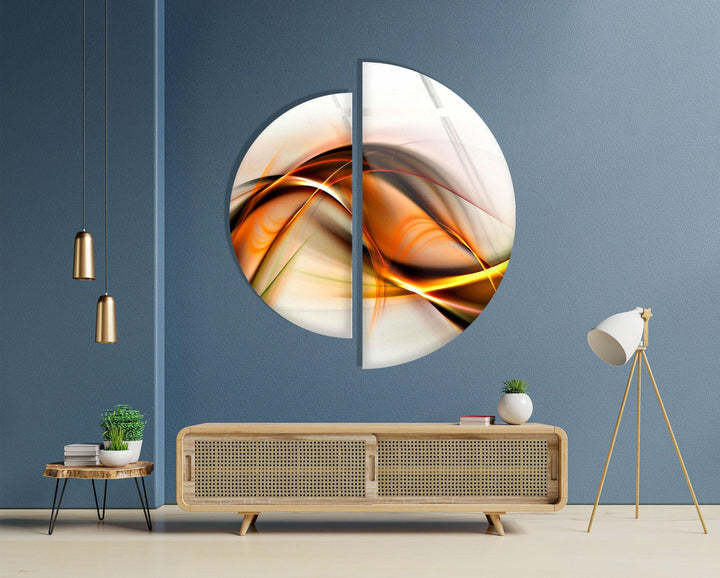 Two Piece Half Circle Abstract Glass Wall Art art glass wall art, glass wall art pictures
