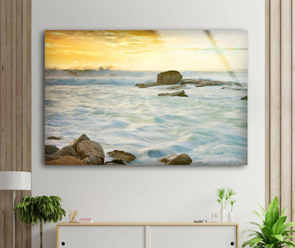 Big Ocean Waves Glass Wall Art