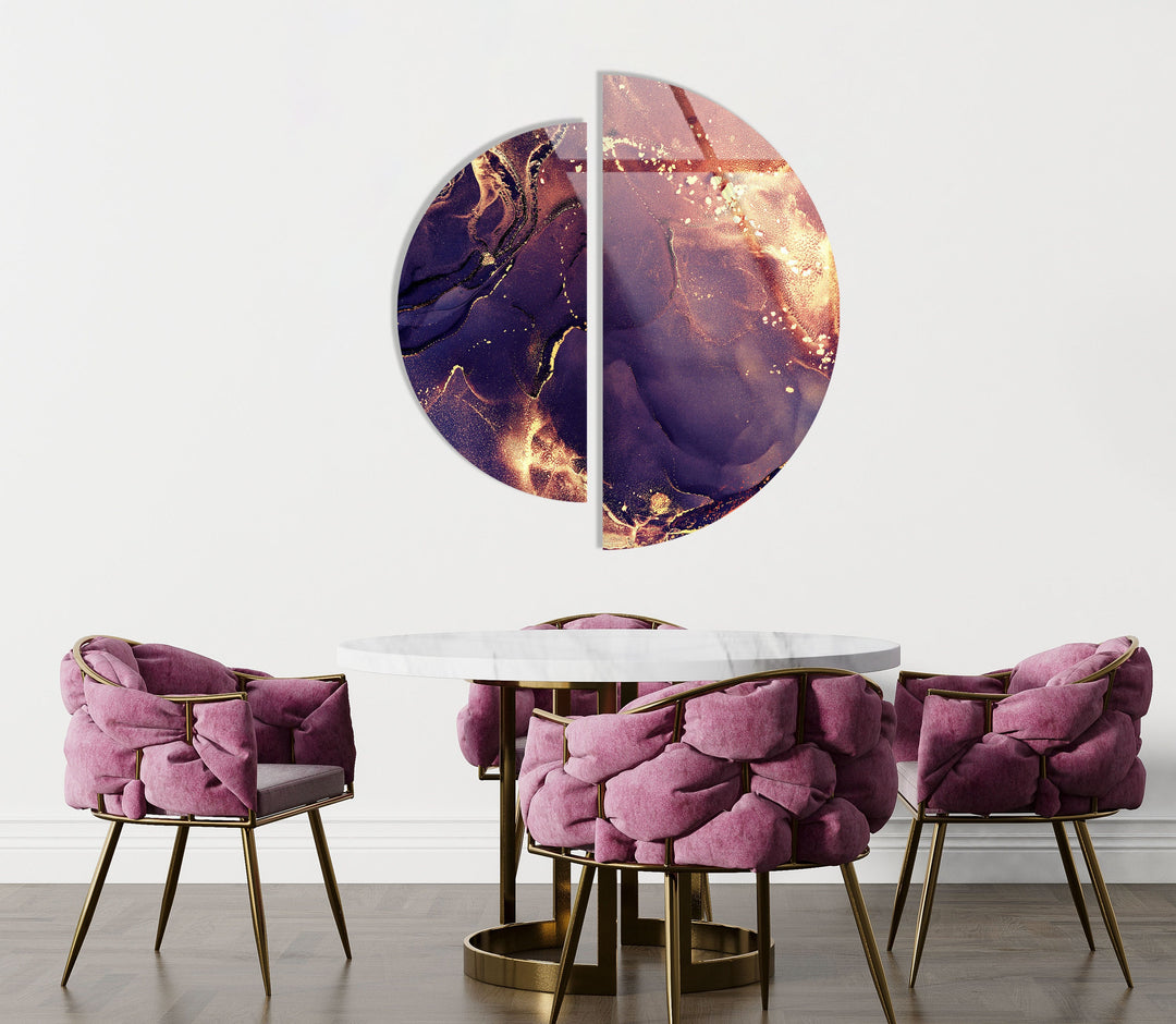 Abstract Marble Purple Glass Wall Art Glass Printing Wall Art, Print photos on glass
