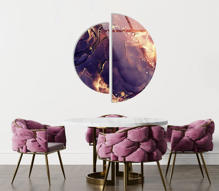 Abstract Marble Purple Glass Wall Art Glass Printing Wall Art, Print photos on glass
