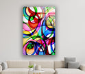 Abstract Circles Glass Wall Art , glass printing Wall art, tempered glass art