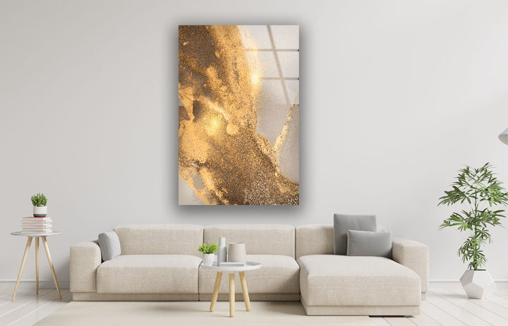 Golden abstract wall decor