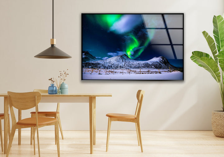 Northen Green Lights Glass Wall Art glass pictures for Wall, glass prints wall art