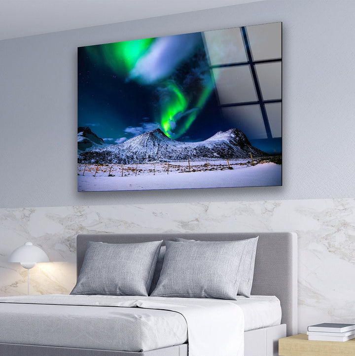 Northen Green Lights Glass Wall Art custom glass photo prints, large glass prints