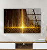 Gold Glitter Abstract Glass Wall Art, glass wall decor, glass wall art decor