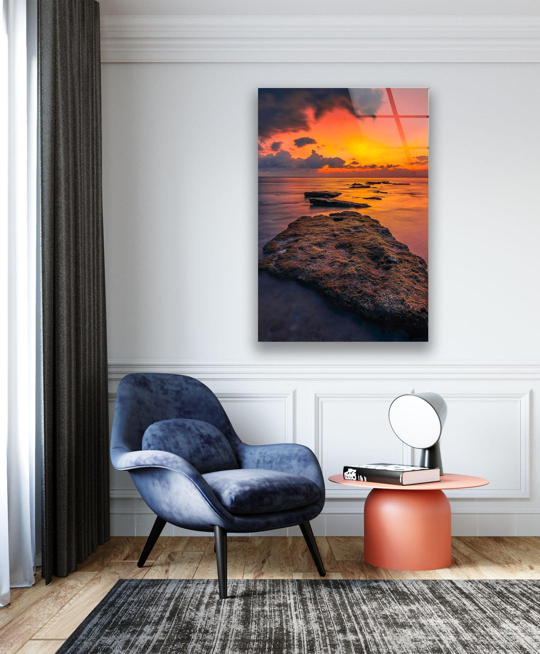 Sunset Over The Ocean Glass Wall Art art glass wall art, glass wall art pictures