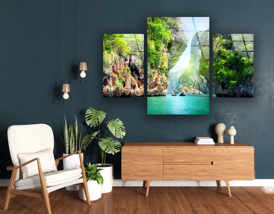 Thailand Phuket Island Landscape Glass Wall Art, print picture on glass, Tempered Glass Wall Art