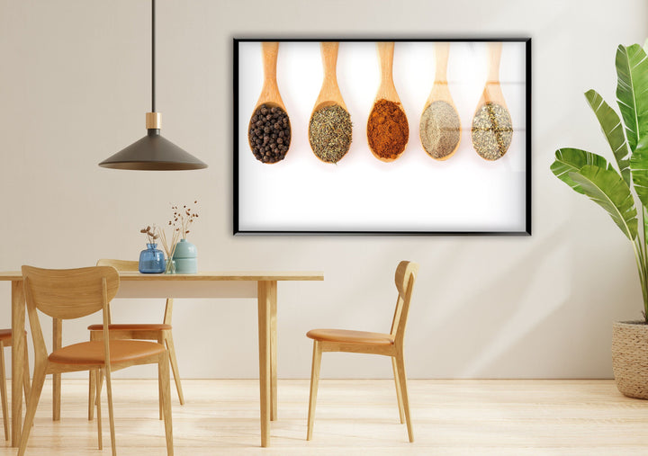 Wood Spoons Kitchen Glass Wall Art, Glass Printing Wall Art, Print photos on glass