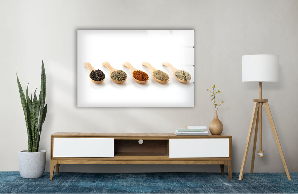 Kitchen Spices Glass Wall Art, glass wall decor, glass wall art decor