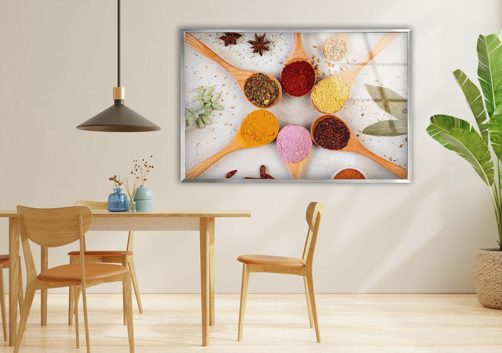 Mix Indian Spices Glass Wall Art, custom glass photo prints, large glass prints