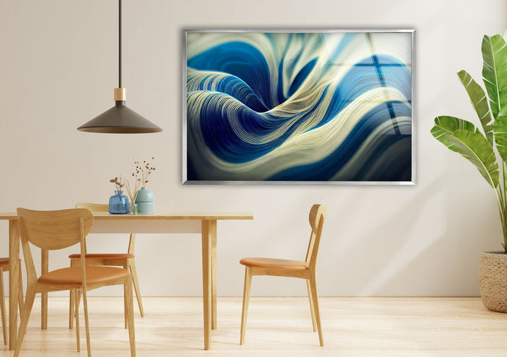 Blue Dream Waves Abstract Glass Wall Art art glass wall art, glass wall art pictures