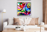 Abstract Circles Glass Wall Art , photo print on glass, prints on glass wall art