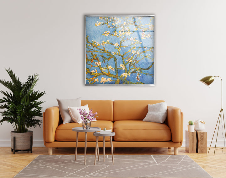 Almond Blossom by Vincent Van Gogh Glass Wall Art, glass image printing, glass prints from photos