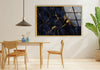 Dark Blue Marbled Glass Wall Art, glass image printing, glass prints from photos