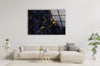 Dark Blue Marbled Glass Wall Art, custom glass photo prints, large glass prints