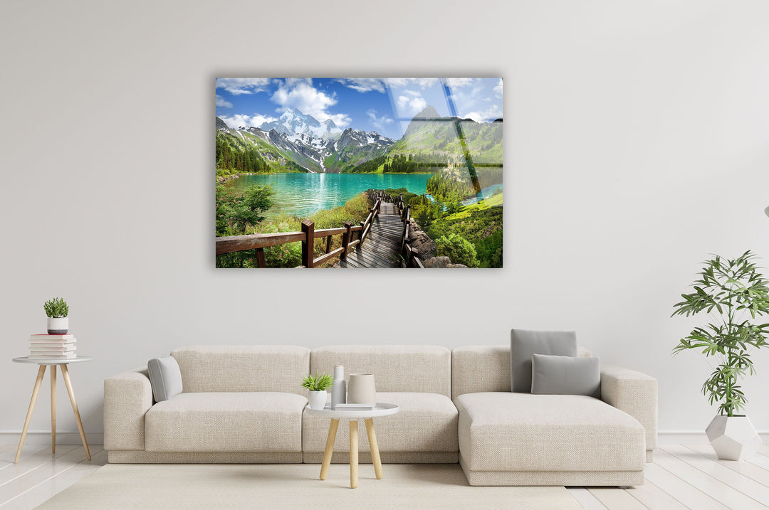 Caucasian Mountain Glass Wall Art large glass photo prints, glass wall photos