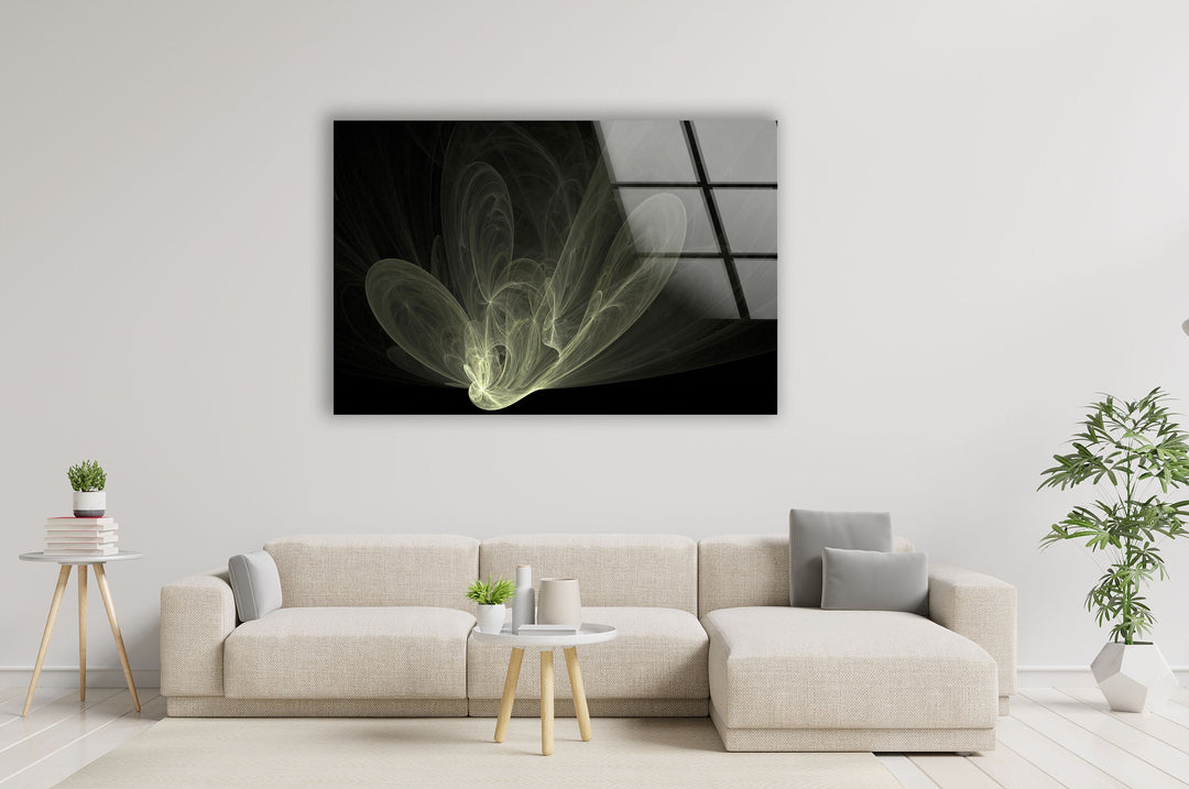 Fractal Xray Flower Glass Wall Art, Glass Art, Glass Prints