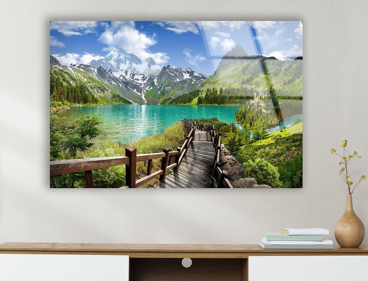 Caucasian Mountain Glass Wall Art custom glass photo prints, large glass prints