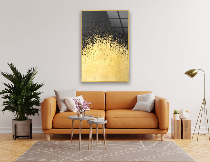 Golden Black Abstract Glass Wall Art, art glass wall art, glass wall art pictures