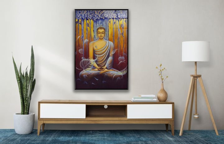 Buddha Painting Glass Wall Art | Custom Glass Pictures