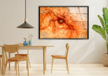 Orange Marbled Glass Wall Art, Glass Printing Wall Art, Print photos on glass