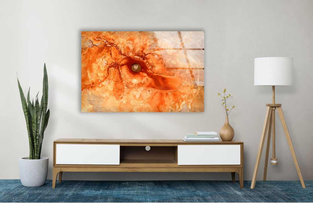 Orange Marbled Glass Wall Art, stained glass wall art, stained glass wall decor