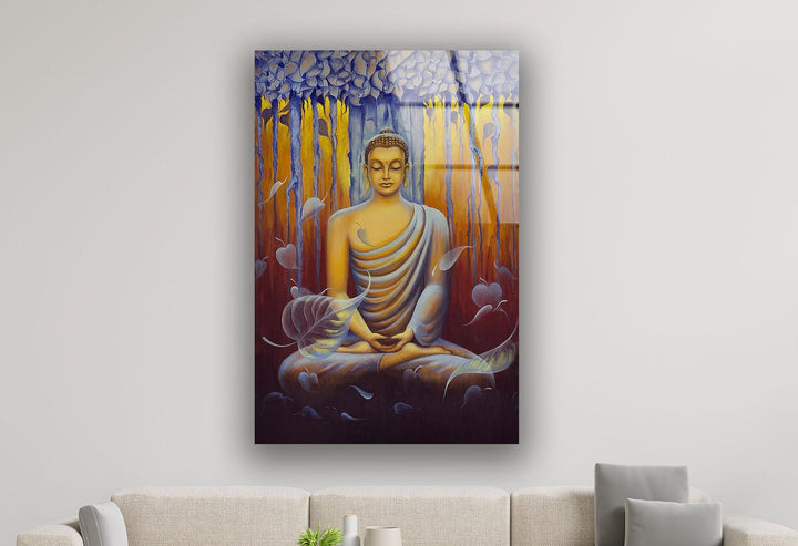 Buddha Painting Glass Picture Prints | Modern Wall Art