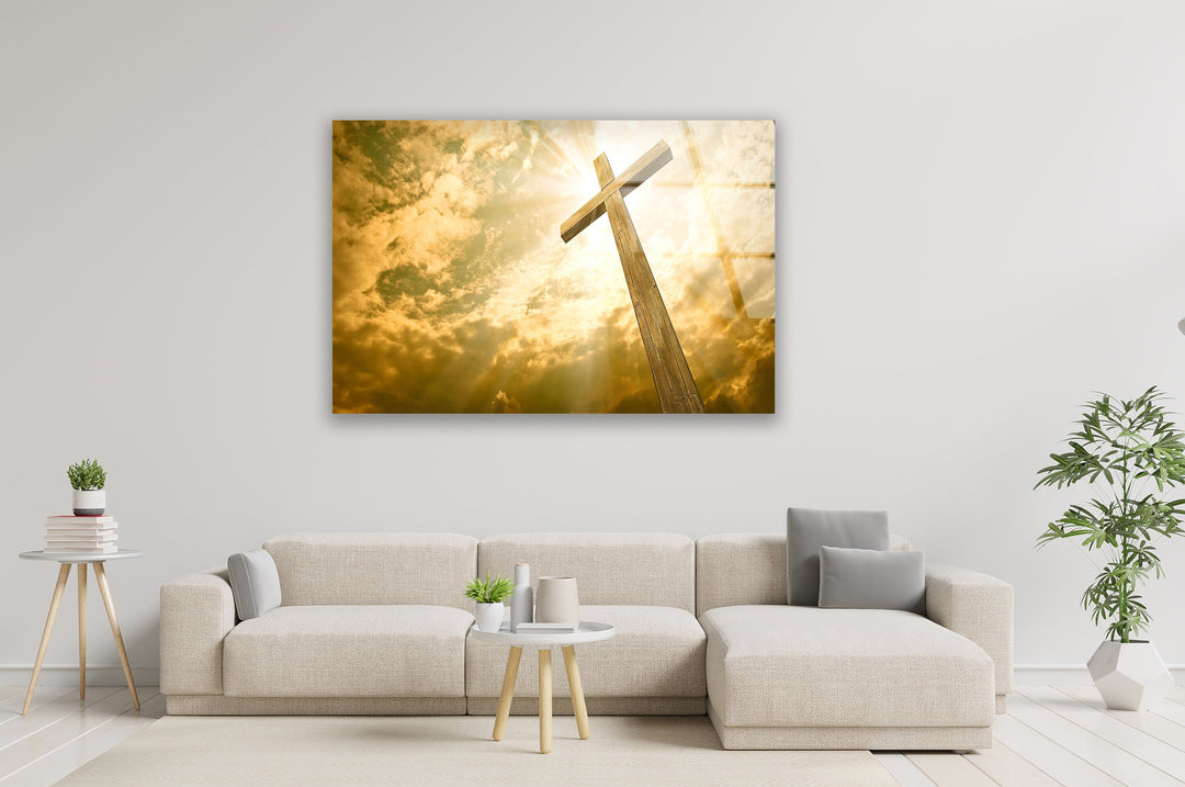 Cruz Cristiana Glass Wall Art for Home Decor