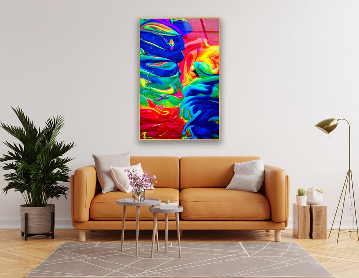 Abstract Wall Art Printed on Glass