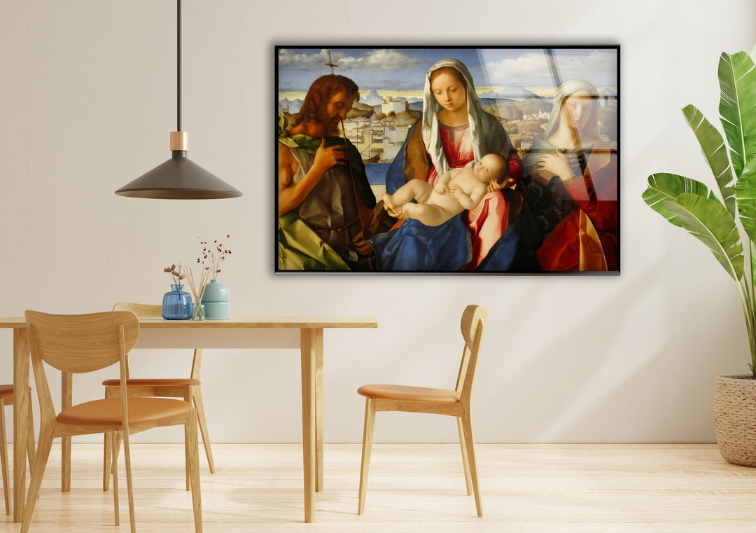 Madonna of the Meadow Glass Wall Art for Living