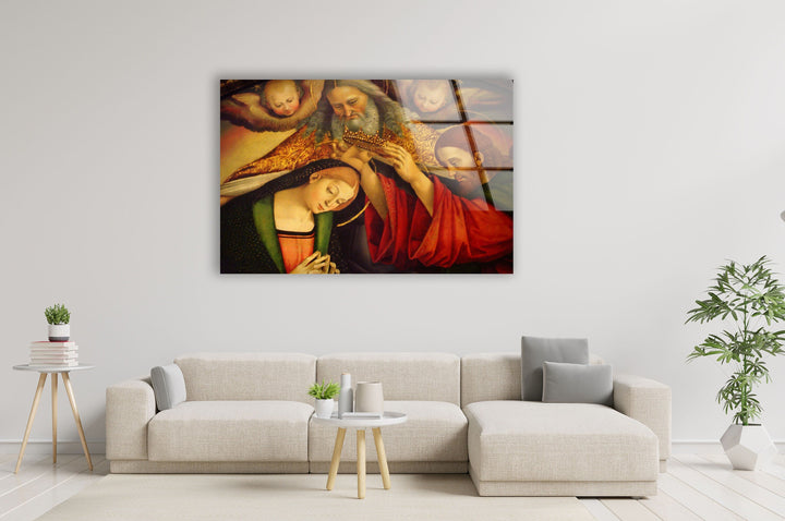 The Coronation of the Virgin Mary Luca Signorelli Glass Wall Art