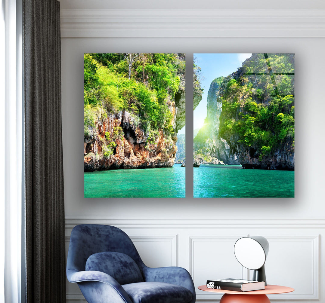 Thailand Phuket Island Landscape Glass Wall Art, print on glass, glass printed photos